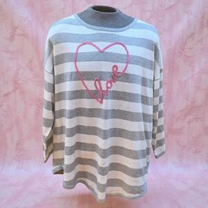 Philosophy 1X Gray and White Striped Top